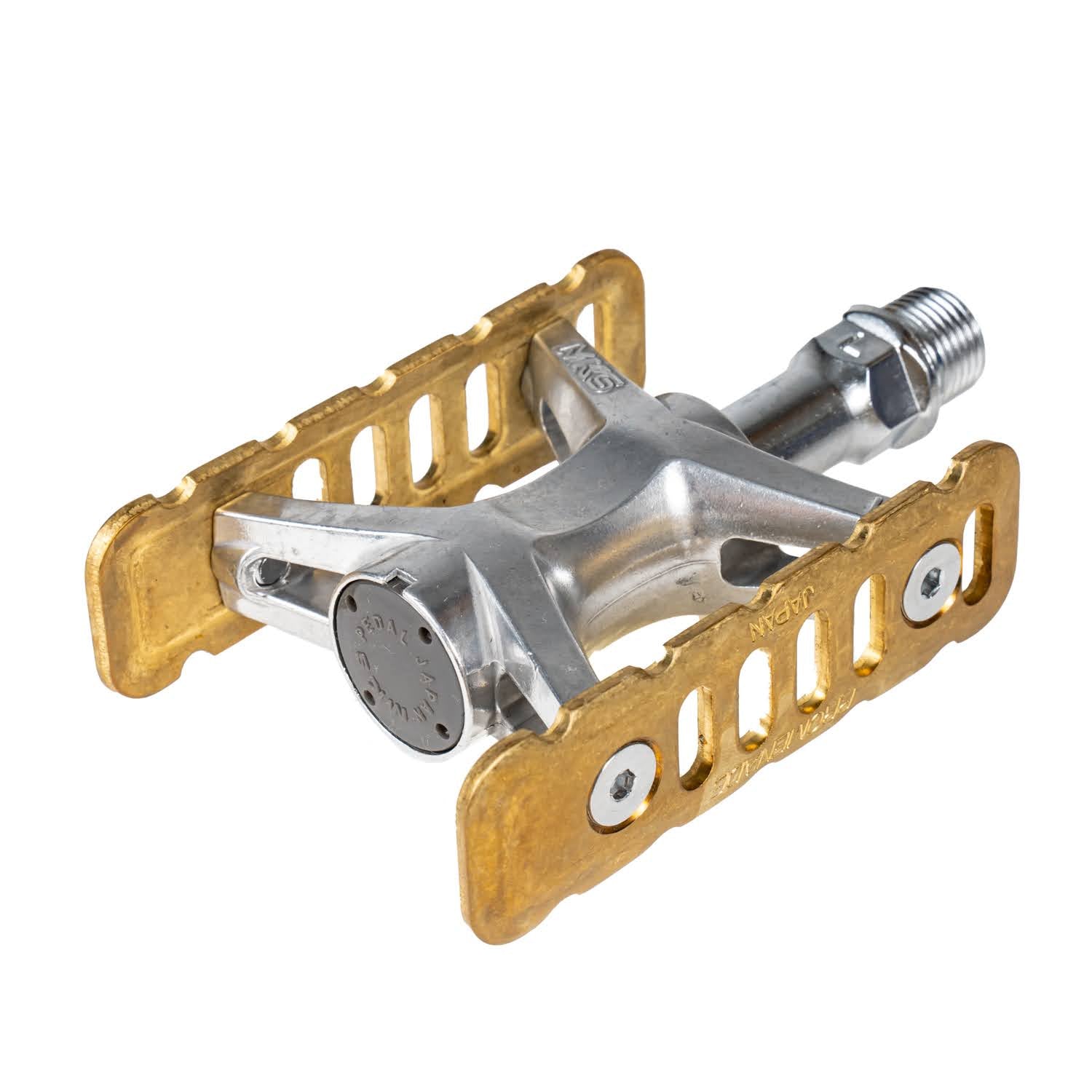 【新品未使用】MKS Promenade Brass For Circles サークルズ別注 MKS【三ヶ島製作所】製真鍮＆真鍮黒塗装ペダル Row Brassカラー MKS Promenade Brass For Circles – SimWorks USA